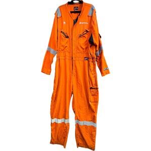 Red Wing FR Coveralls Mens Size 62T Orange Soft Reflective Full Zip *READ